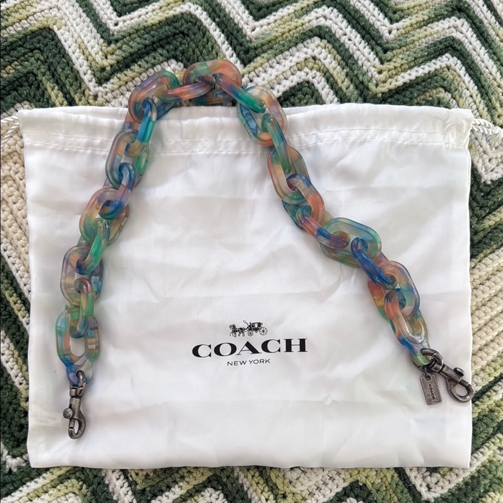 Coach Blue and Green resin chain